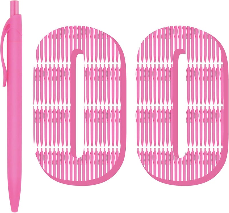 deegtran Pens Bulk, 100 Pack No Bleed Pink Barrel Click Pens, Medium Point, Smooth Ink, 1.0MM Black Ink - Image 1